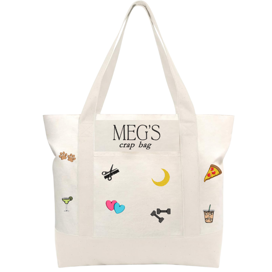 Personalized Mini Icon Tote Bag | Custom Embroidered Gift Tote, Everyday Essentials Bag, Small Boutique Tote