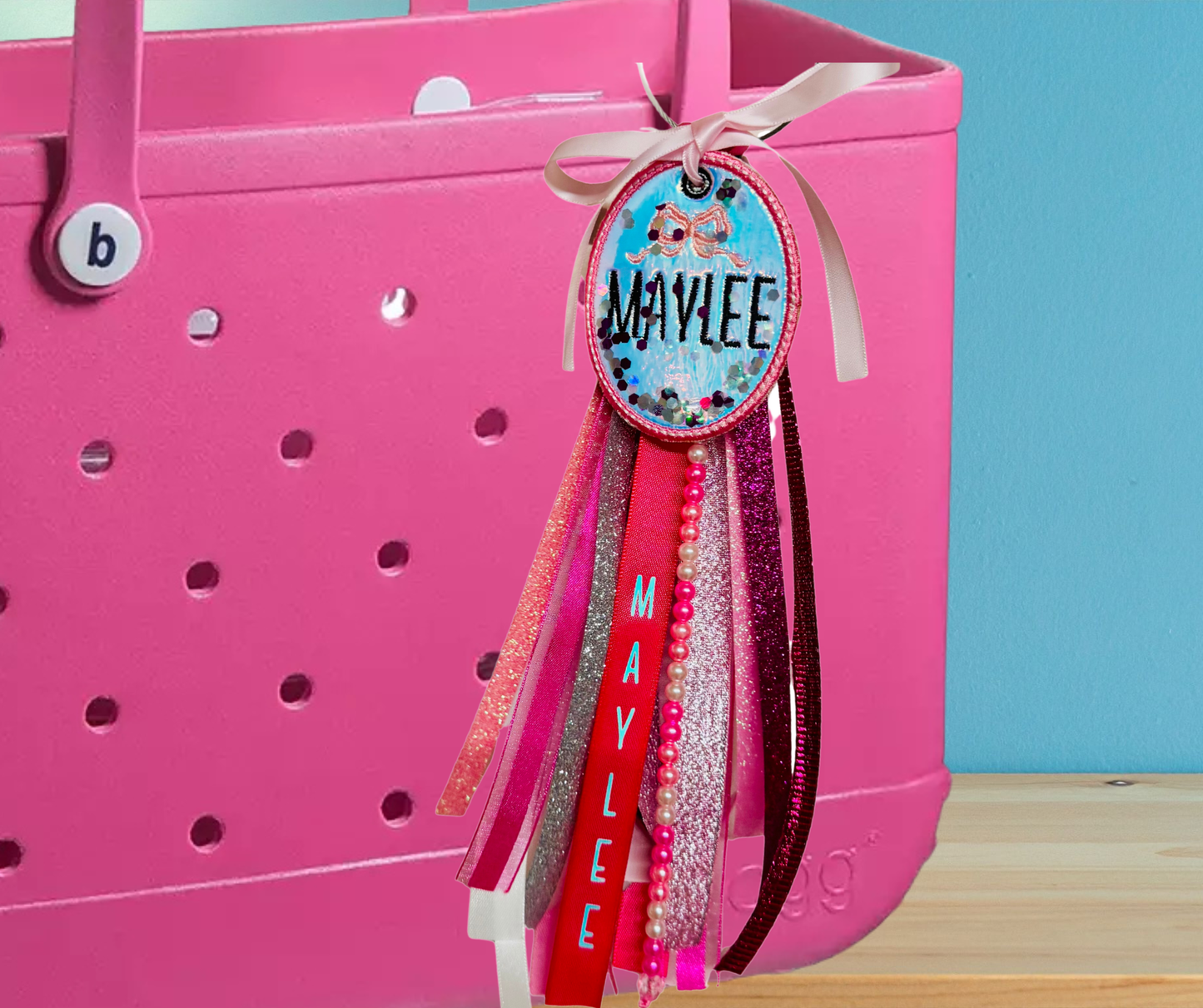 Custom Oval Bow Bag Tag